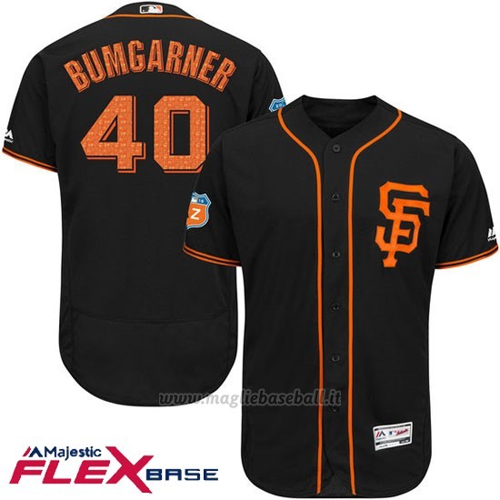 Maglia Baseball Uomo San Francisco Giants Madison Bumgarner Nero Flex Base Autentico On Field